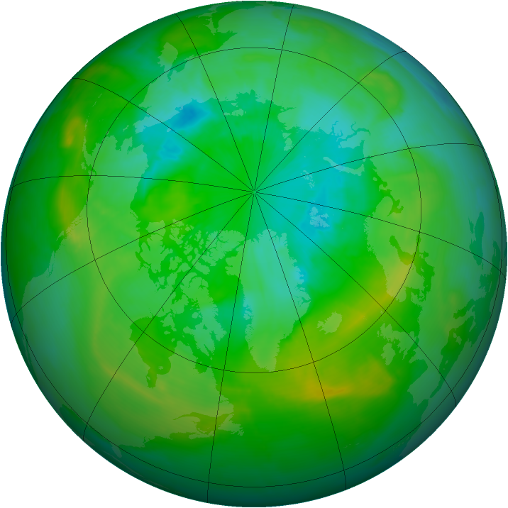 Arctic ozone map for 02 August 2015